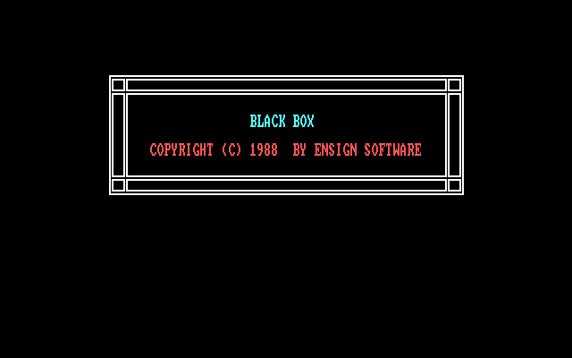 Mind Games IBM PC/Compatibles Screenshot: Black Box: Title screen.