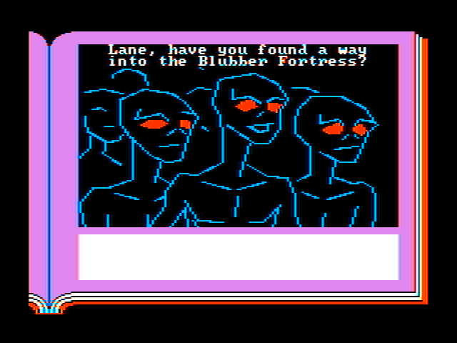 Lane Mastodon vs. the Blubbermen IBM PC/Compatibles Screenshot: These men trust Lane...but can he deliver?
