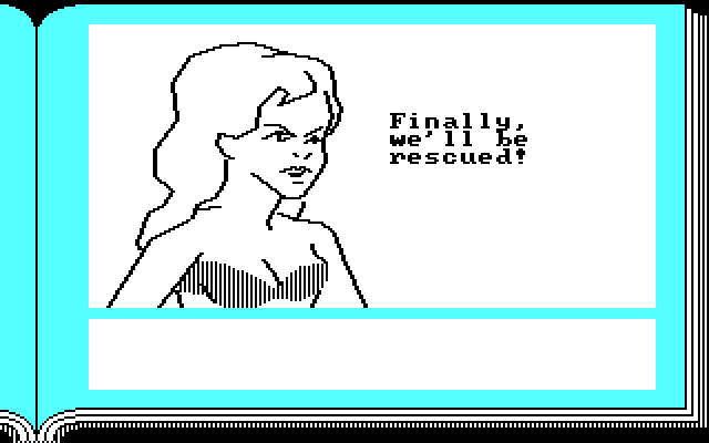 Lane Mastodon vs. the Blubbermen IBM PC/Compatibles Screenshot: Finally, we'll be rescued! What could happen?