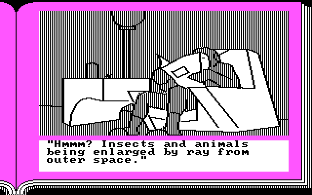 Lane Mastodon vs. the Blubbermen IBM PC/Compatibles Screenshot: Meanwhile, Lane reads the paper...
