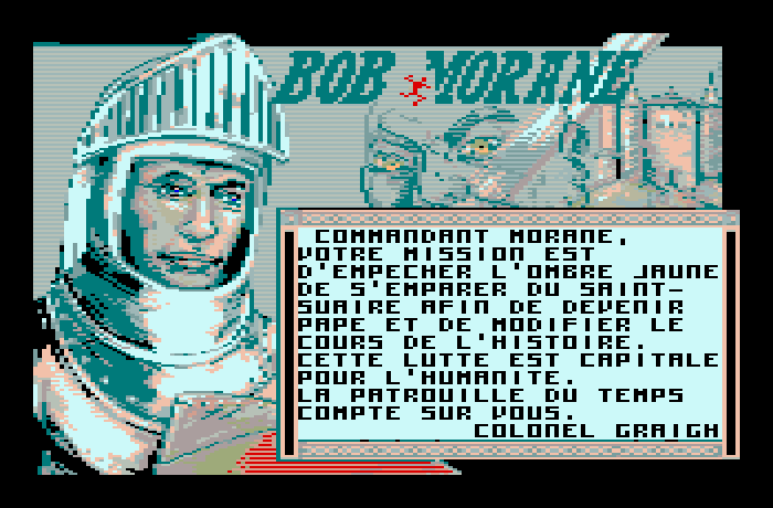 Bob Morane: Chevalerie 1 Thomson MO Screenshot: Game instructions.