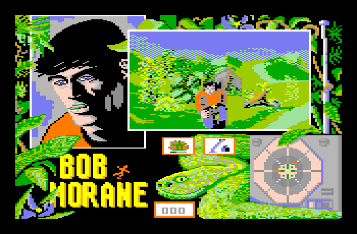 Bob Morane: Jungle 1 Thomson MO Screenshot: Walking towards the bottom of the screen.