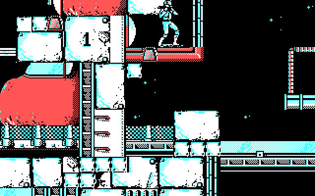Bob Morane: Science Fiction 1 IBM PC/Compatibles Screenshot: There's one of my targets at the top of the screen!