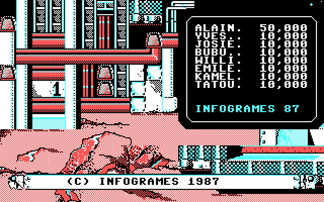 Bob Morane: Science Fiction 1 IBM PC/Compatibles Screenshot: Main menu and high scores.