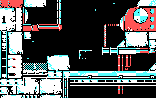 Bob Morane: Science Fiction 1 IBM PC/Compatibles Screenshot: No target here...where's he hiding?