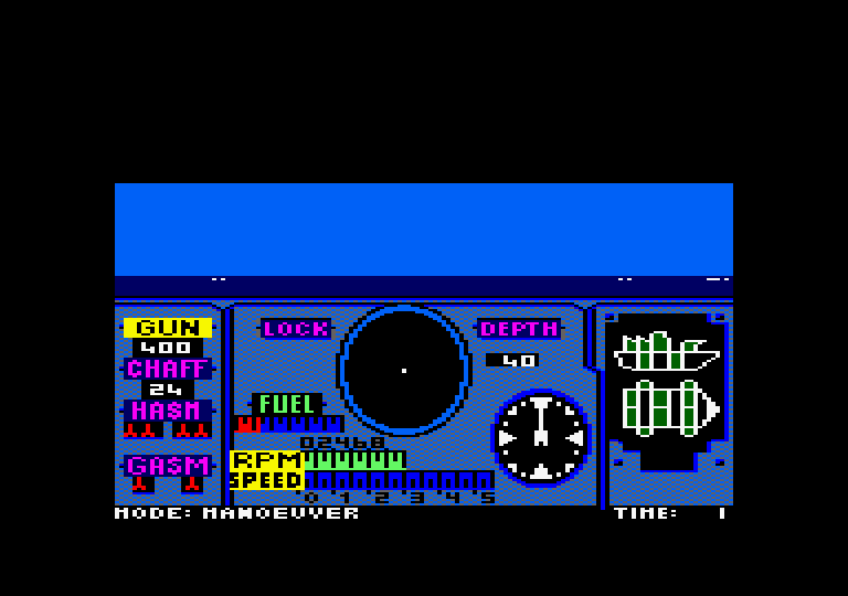 PHM Pegasus Amstrad CPC Screenshot: View of the open sea...