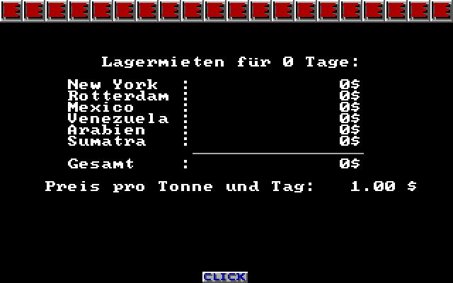 Yuppi's Revenge IBM PC/Compatibles Screenshot: Current status.