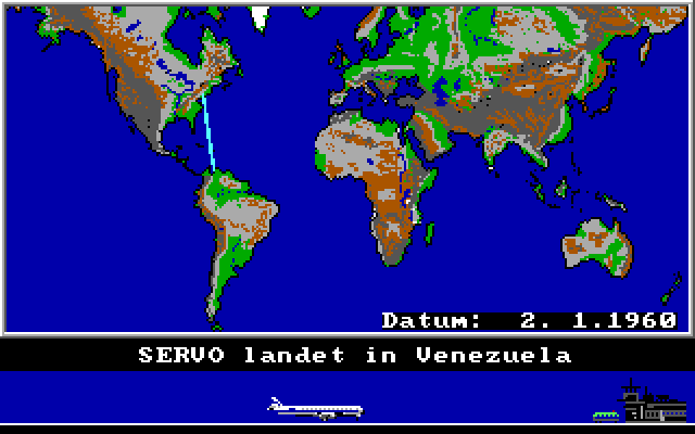 Yuppi's Revenge IBM PC/Compatibles Screenshot: The world map.