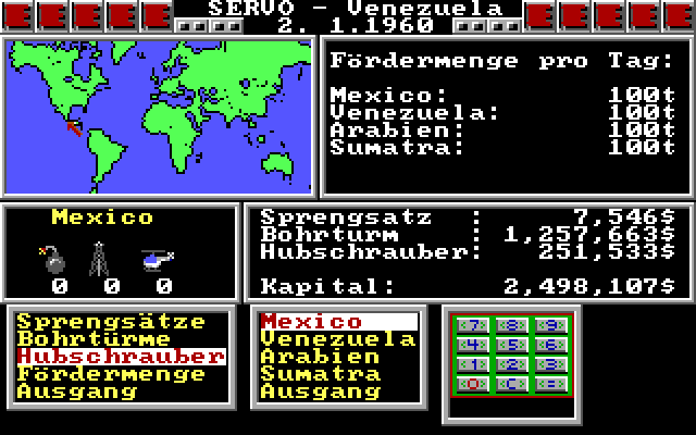 Yuppi's Revenge IBM PC/Compatibles Screenshot: I'm currently in Venezuela.