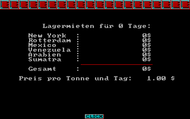 Yuppi's Revenge IBM PC/Compatibles Screenshot: Status screen.