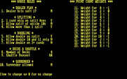Blackjack for IBM PC/Compatibles - Setting up some game options.