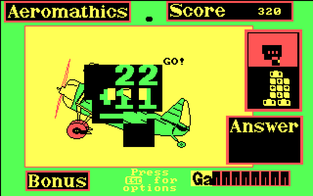 Aeromathics IBM PC/Compatibles Screenshot: Clearing the hidden math equation.