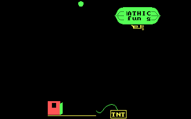 Aeromathics IBM PC/Compatibles Screenshot: The introduction; the game title scrolls by on the blimp.