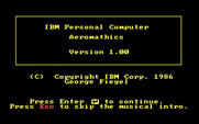 Aeromathics for IBM PC/Compatibles - Title screen.