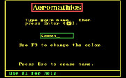 Aeromathics for IBM PC/Compatibles - What is your name?
