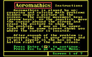 Aeromathics for IBM PC/Compatibles - Part of the instructions.