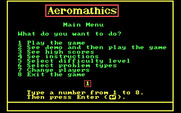 Aeromathics for IBM PC/Compatibles - The main menu.