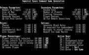 Imperial Space Command for IBM PC/Compatibles - Options for generating a new game.