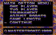 Vectorball for IBM PC/Compatibles - The main options menu.