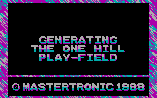 Vectorball IBM PC/Compatibles Screenshot: Generating the playfield for a new game...