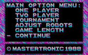 Vectorball for IBM PC/Compatibles - The main menu.