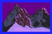 Final Assault for Apple IIgs - Game introduction...this is the mountain you'll climb as the sun rises...