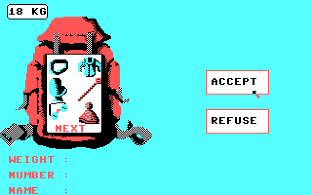Final Assault IBM PC/Compatibles Screenshot: Is this backpack setup ok?