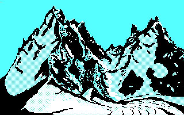 Final Assault IBM PC/Compatibles Screenshot: The mountain you're going to attempt to climb...