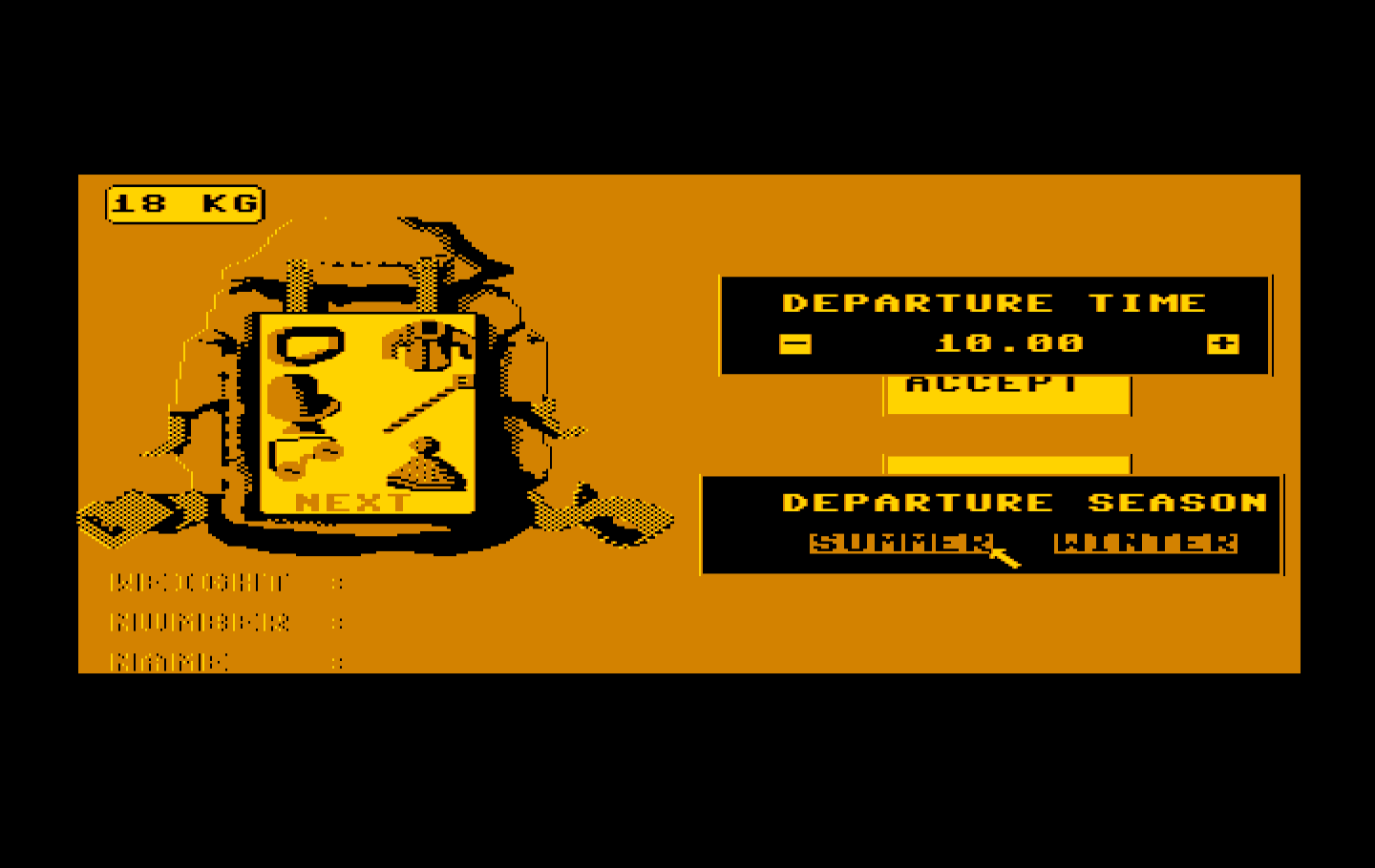 Final Assault IBM PC/Compatibles Screenshot: Depart in the summer or winter?