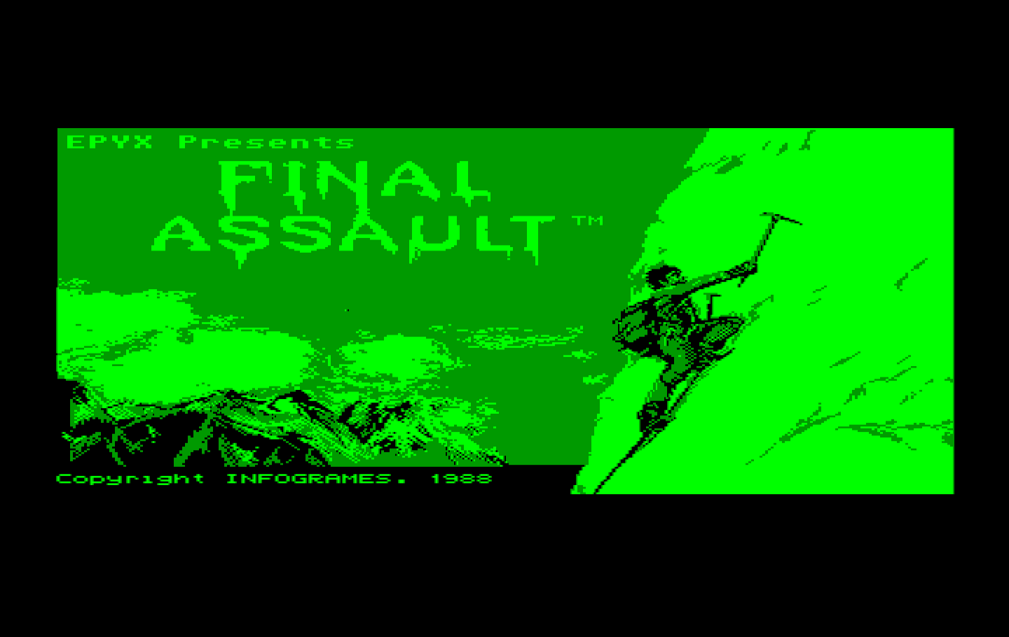 Final Assault IBM PC/Compatibles Screenshot: Title screen.
