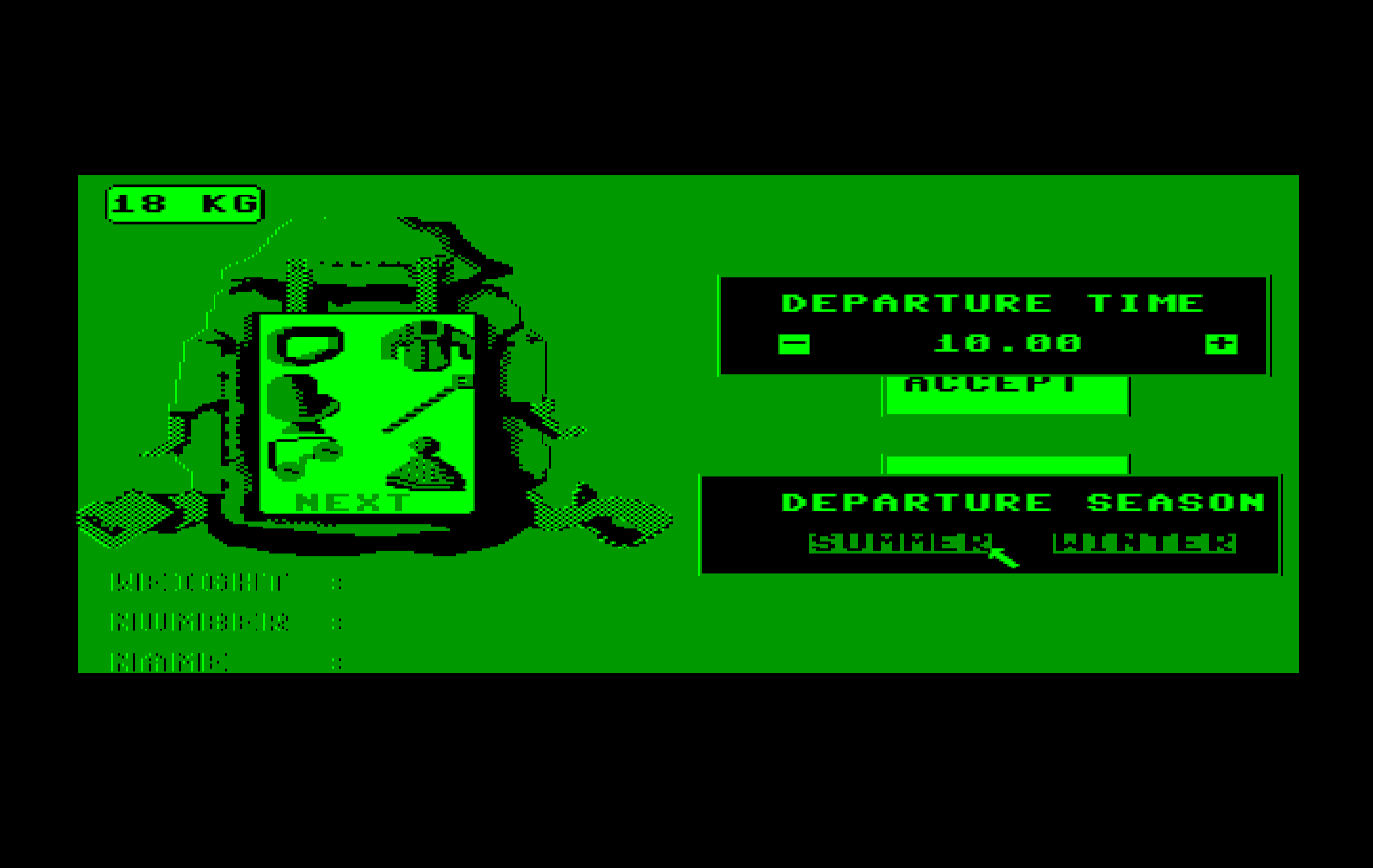 Final Assault IBM PC/Compatibles Screenshot: Depart in the summer or winter?
