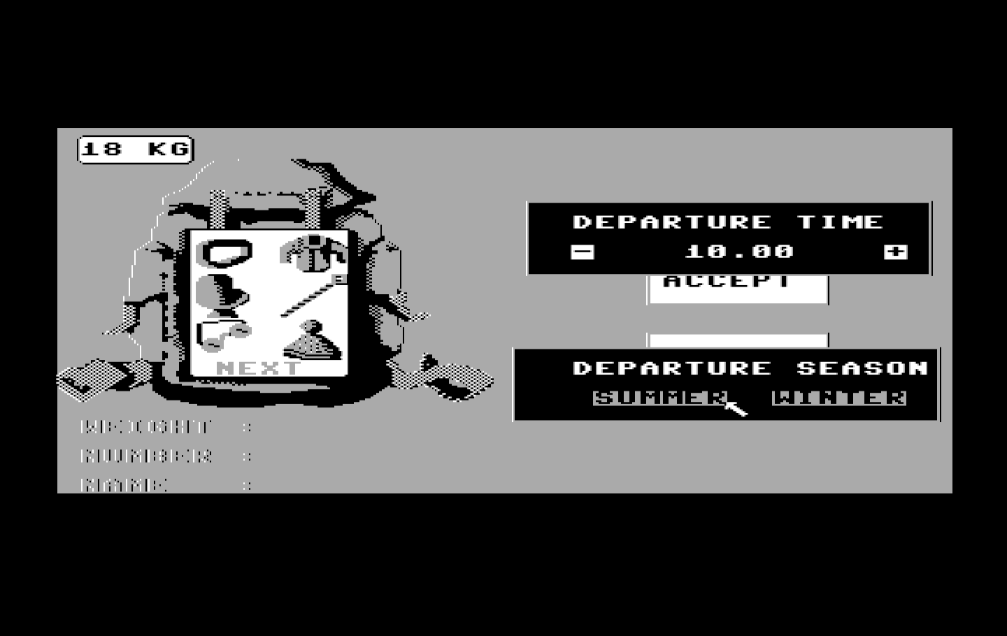 Final Assault IBM PC/Compatibles Screenshot: Depart in the summer or winter?