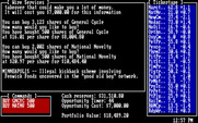 Inside Trader: The Authentic Stock Trading Game for IBM PC/Compatibles - Buying and selling stocks.