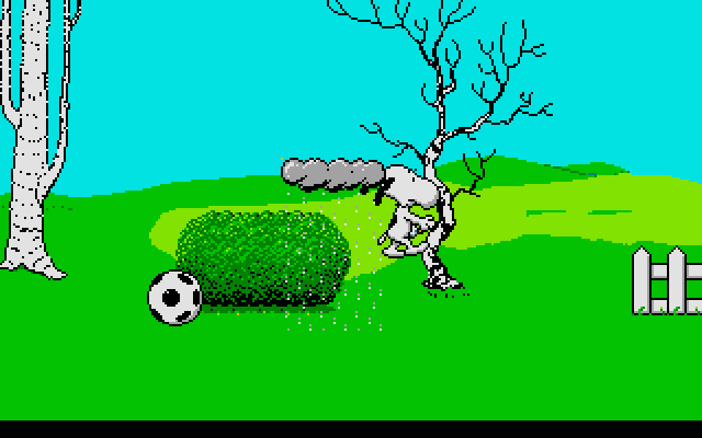 Snoopy: The Cool Computer Game Atari ST Screenshot: This rain cloud won't let me pass!