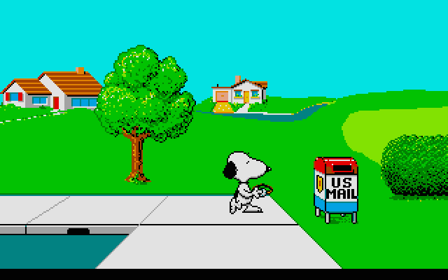 Snoopy: The Cool Computer Game Atari ST Screenshot: A mailbox...