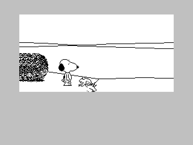 Snoopy: The Cool Computer Game ZX Spectrum Screenshot: I found a frog! Can I catch it?