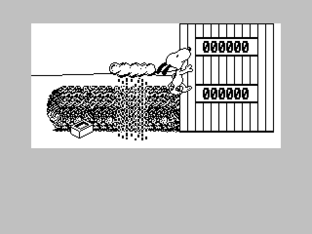 Snoopy: The Cool Computer Game ZX Spectrum Screenshot: Snoopy can't get past this storm just yet...