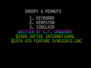 Snoopy: The Cool Computer Game for ZX Spectrum - Main menu.