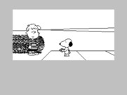 Snoopy: The Cool Computer Game for ZX Spectrum - Encountering one of the characters.