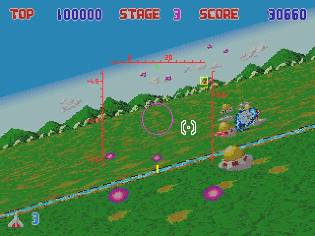 Lock-On Arcade Screenshot: More targets to shoot at...
