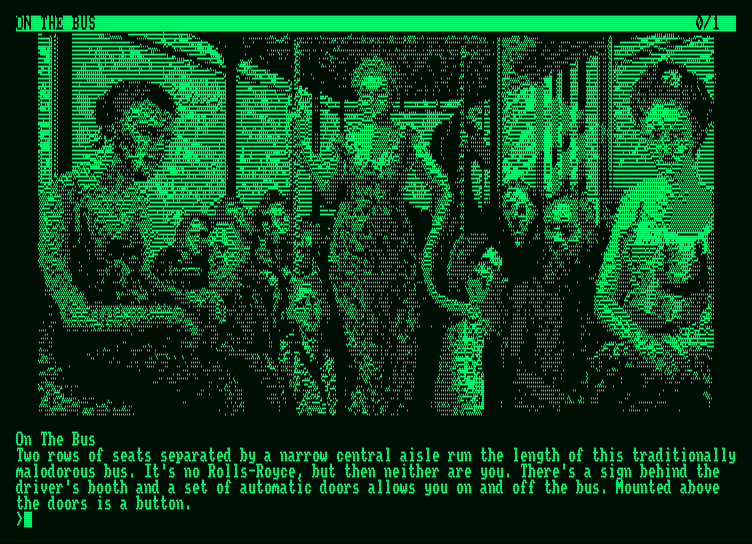 Jinxter Amstrad PCW Screenshot: The game begins here.