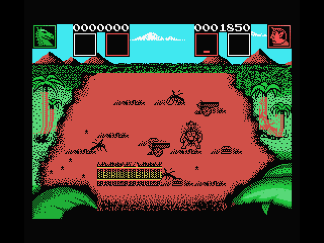AAARGH! MSX Screenshot: Only a little more destruction to go and the level is completed!