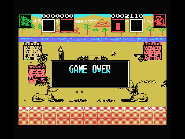 AAARGH! MSX Screenshot: Game over.