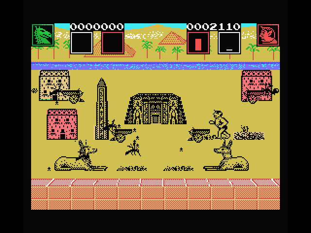AAARGH! MSX Screenshot: Destroying more buildings...