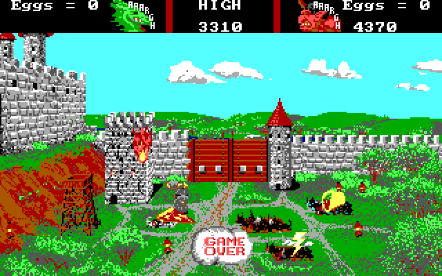 AAARGH! IBM PC/Compatibles Screenshot: Game over.