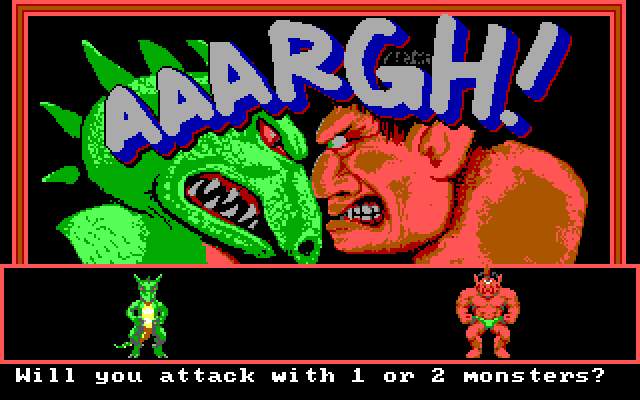 AAARGH! IBM PC/Compatibles Screenshot: Which monsters will you attack with?