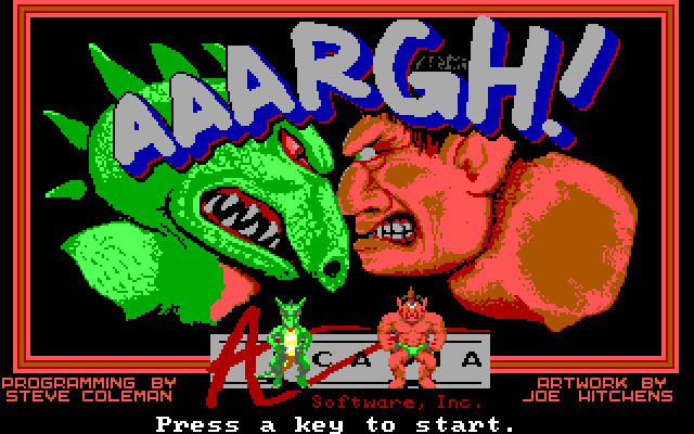AAARGH! IBM PC/Compatibles Screenshot: Title screen.