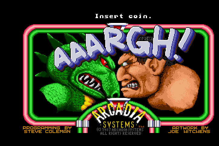 AAARGH! Arcade Screenshot: Title screen.
