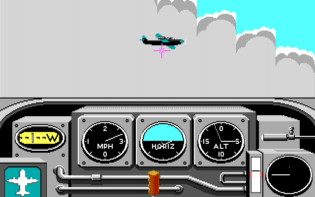 Ace of Aces IBM PC/Compatibles Screenshot: Enemy in sight! Quick, fire!