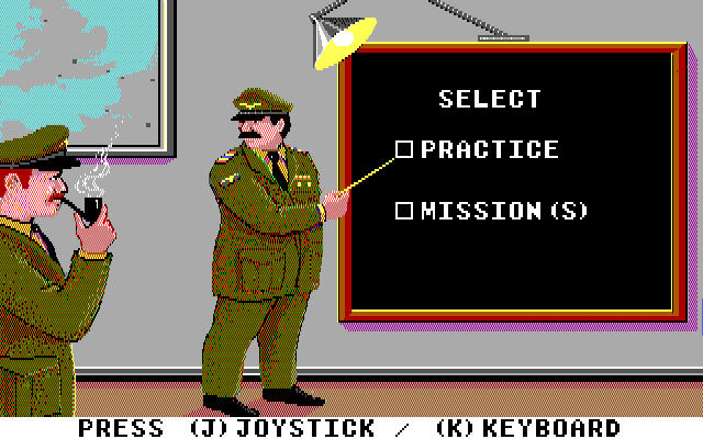 Ace of Aces IBM PC/Compatibles Screenshot: Selecting some game options.